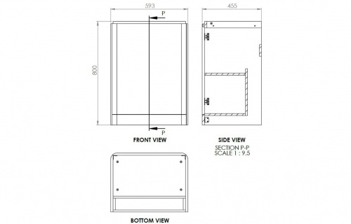 Bona 600mm 2 Door Floor Standing Basin Unit - White Gloss